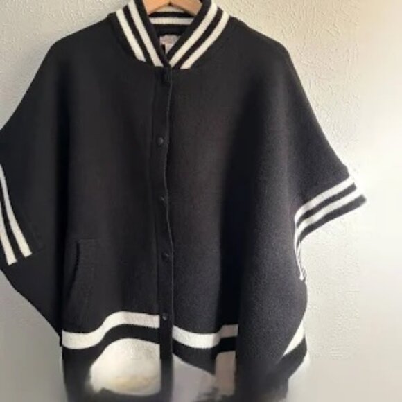 FP Movement by Free People Jackets & Blazers - FP Movement by Free People Black and Cream Striped Cape